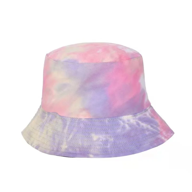 Tie -Dye Bucket Hat Double-sided Wearing Cap Visor Rainbow Color Men And Women Cotton Flat Sun Reversible Fisherman Hats | Аксессуары
