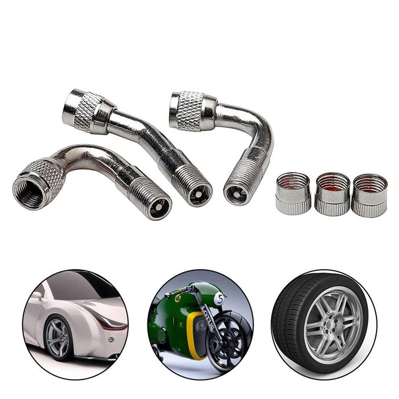 Car Tyre Valve Extension Adaptor 45/90/135 Degree Bike Tire Stem