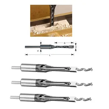 

HSS Metric Mortising Chisel Woodwork Square Hole Drill Bit Cutter Tool