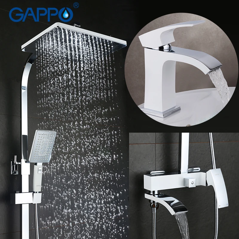 Vente GAPPO robinets de baignoire robinets de douche salle de bain mélangeur douche baignoire pluie douche ensemble bassin robinet ensemble système de douche Y03