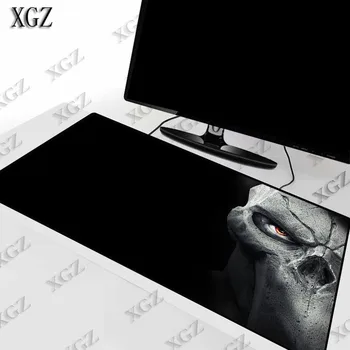 

XGZ Skull Large Locking Edge Mouse Pad Gaming PC Computer Keyboard Mat Personality Gamer Table Desk for CSGO DOTA