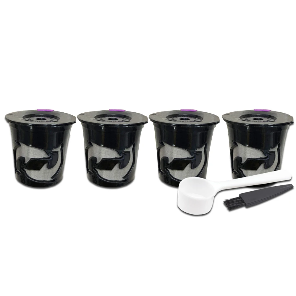 

4 Pcs Refillable Reusable Cups Coffee Filters for Keurig 2.0 K200, K300, K400 BJStore