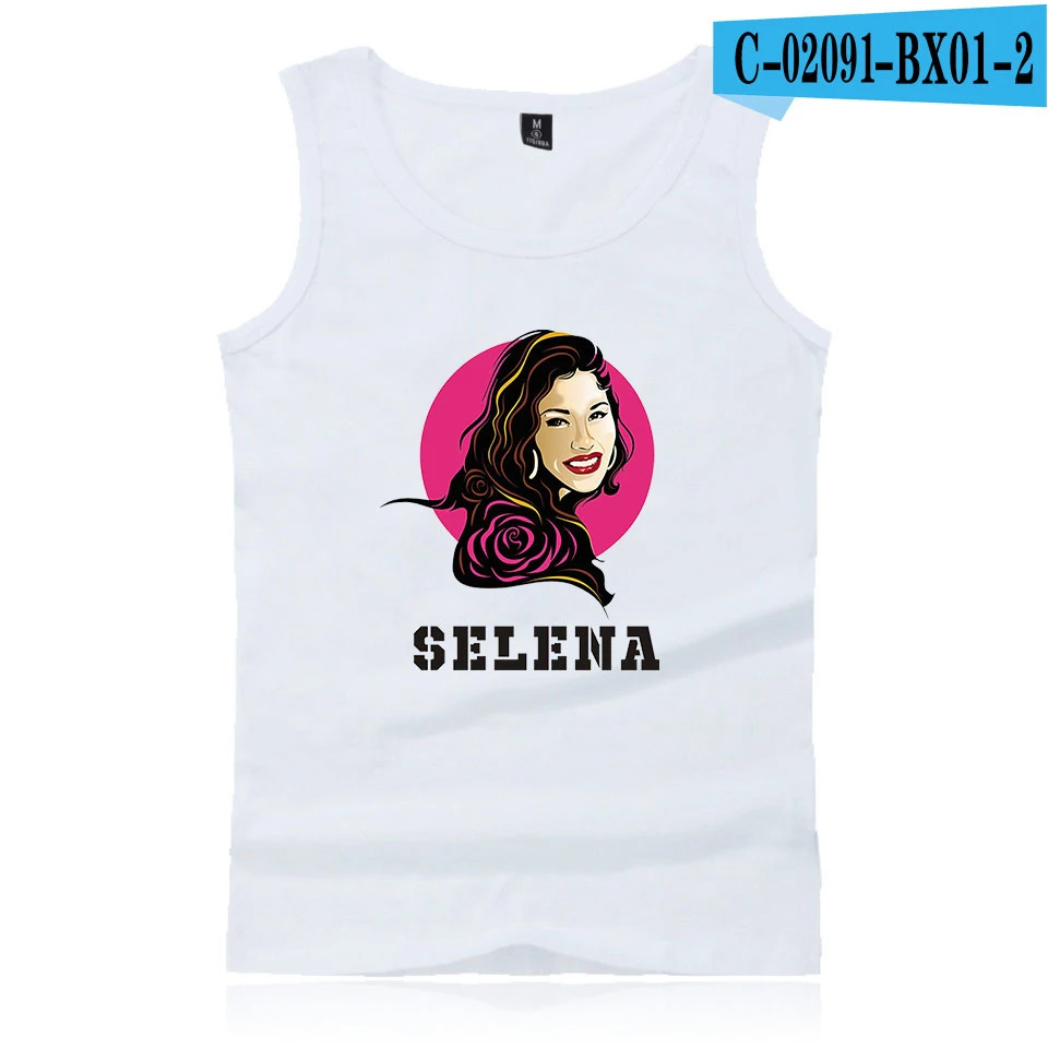 White Стиль selena quintanilla жилет с принтом Топ Мужской летний жилет без рукавов Мода Горячий тренд Повседневная одежда жилет - Цвет: White