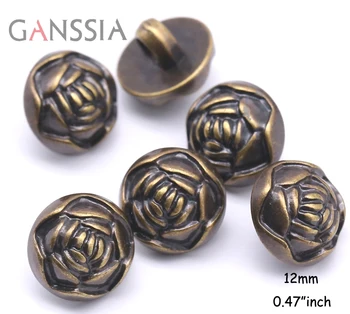 

30pcs/lot Size:12mm New Flower buttons for Coat Bronze Color Scrapbooking accessories Plastic button(SS-857)
