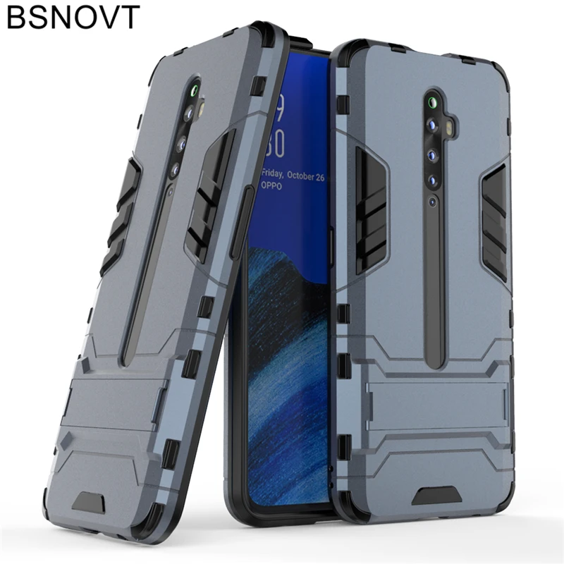 For OPPO Reno2 Z Case Phone Holder Hard PC Heavy Armor Shell Anti konck Phone Case 2