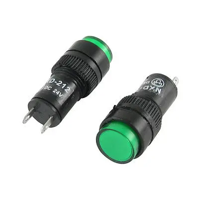 Зеленый DC 24V 12mm сигнальная светового Индикатора лампа(мешок 10