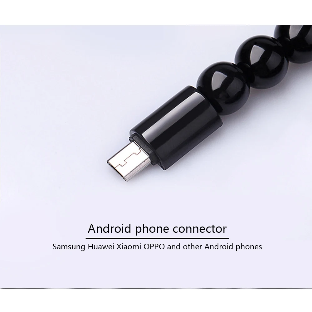 Usb зарядка браслет бусины зарядный кабель Портативный USB телефон зарядное устройство для iPhone Тип C микро USB Android телефонов