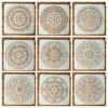 9 pièces/paquet 15*15cm Mandala géométrie ronde bricolage pochoirs de stratification peinture Scrapbook coloriage gaufrage Album modèle décoratif ► Photo 1/6