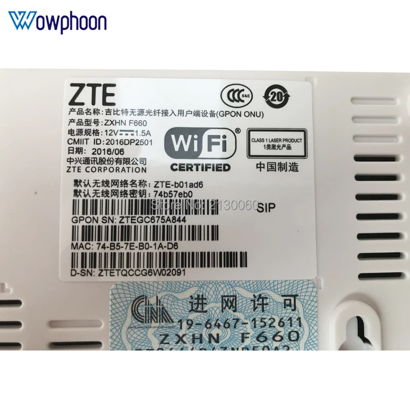 Горячая Распродажа 5,0 версия zte F660 GPON ONT 4FE+ 1TEL+ 1USB+ wifi, английская прошивка оптический сетевой терминал