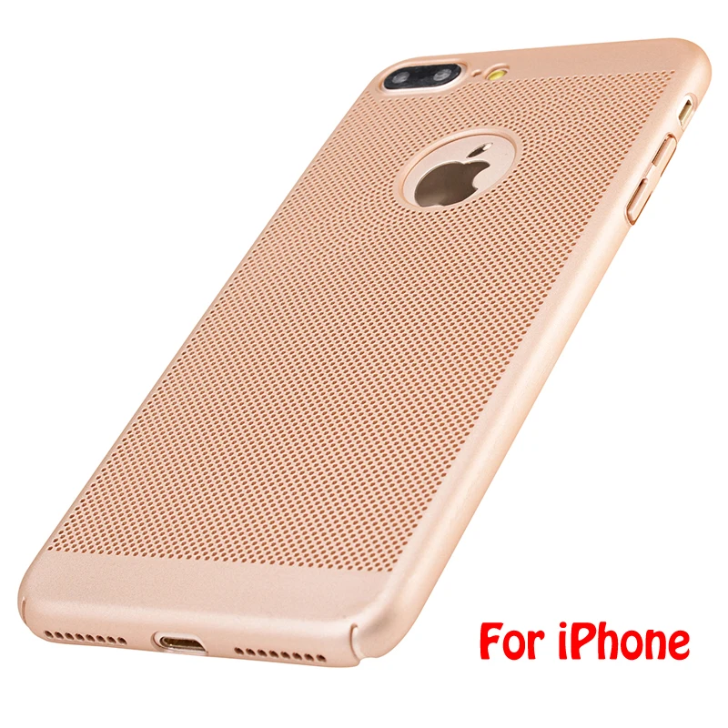 Ультра тонкий телефон чехол для iPhone 6 6s 7 8 Plus полый теплоотвод Чехол Жесткий ПК 5 S SE