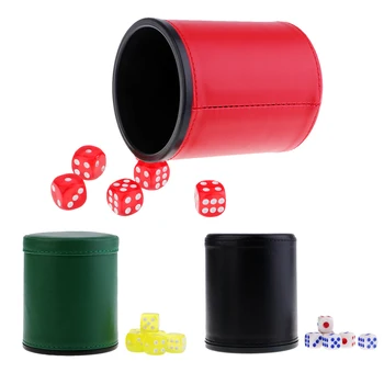 

D6 Dice Set Hand Shaking Leather Dice Cup Dungeons and Dragons Table Games
