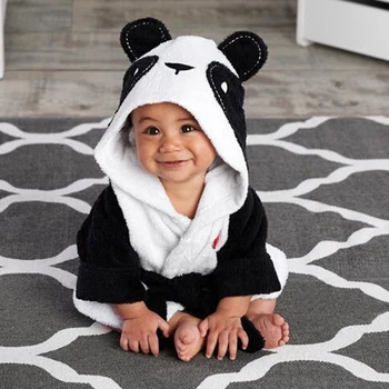 

Bath Towel Blanket Bathrobe Night Gown Hooded Wrap Cute Panda for Children Baby NSV775