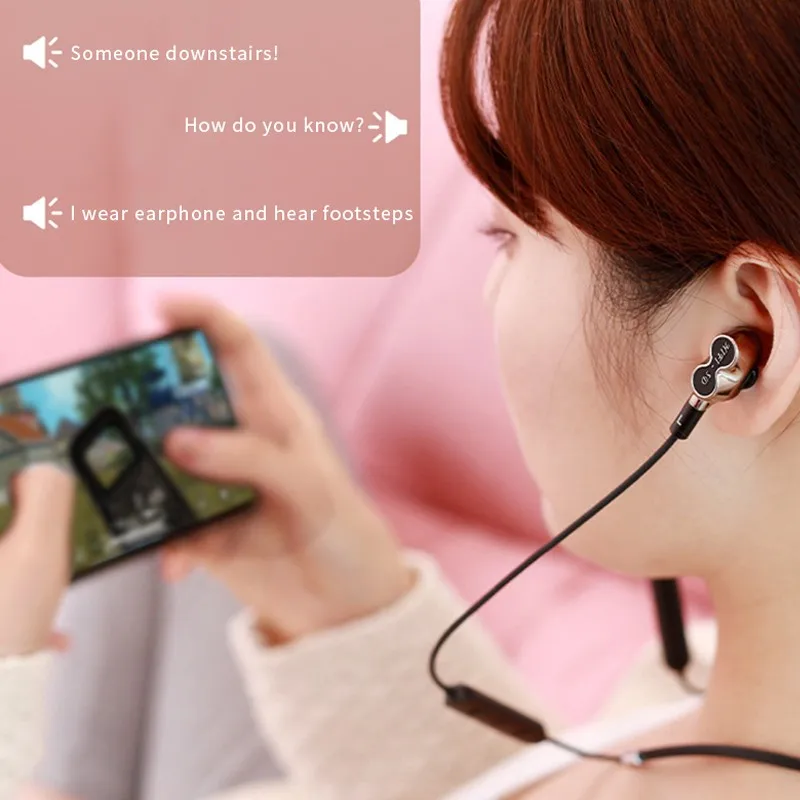 Neck Halter Bluetooth Wireless Earphones Long Stand Time Headphones Sport Headset Music Earpiece with Micphone for Mobile Phone