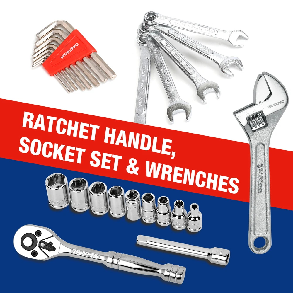 US $32.99 WORKPRO 160PC Tool Set Hand Tools for Daily Use Home Tool Set Househould Tool Kits Screwdriver Set Wrench Knife Pliers