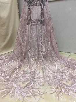 

Hot selling party apparel French net lace fabric African mesh cloth for lady dress PAN133(5yards/lot)