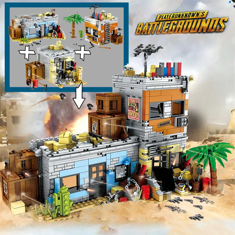 Tanie 912 sztuk wojskowe klocki Legoingly armia WW2 policja miejska PUBG Battlegrounds żołnierze broń pistolet cegły zabawki dla chłopców
