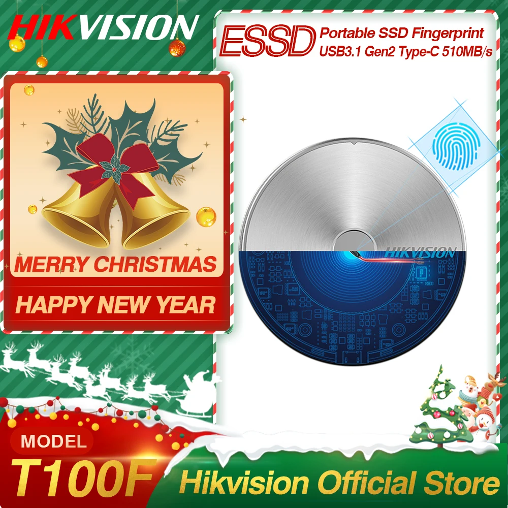 Hikvision портативный SSD 1 ТБ 512GB отпечатков пальцев зашифрованная защита USB 3 Gen2 Type C Внешний твердотельный диск