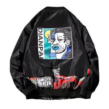 

Japanese Streetwear Jacket Black Men Print Fall Jacket Men Chaquetas Para Hombre Man Jacket Spring 2019 Casual Hip Hop HH50JK