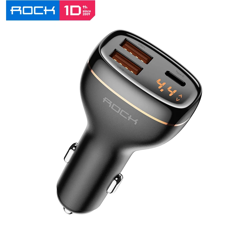 ROCK 60W USB Car Charger Quick Charge 4.0 3.0 QC4.0 QC3.0 Type C PD 20W Fast Charging For iPhone 12 Xiaomi Mobile Phone | Мобильные