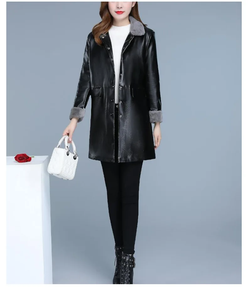 1 шт., Женская приталенная куртка, большие размеры, пальто, осень, искусственный мех, из искусственной кожи, утепленная куртка, женские свободные локомотивные пальто