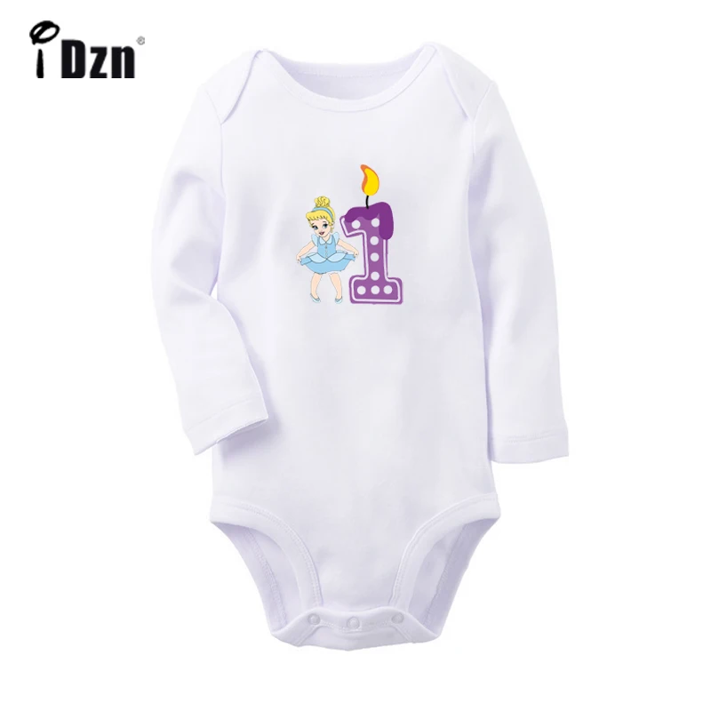 ieBabyW2822C Милый маленький Мулан, 1 год, Свеча на первый день рождения, боди для новорожденных, комбинезон с длинными рукавами для малышей, комбинезон, подарок - Цвет: ieBabyW2822C