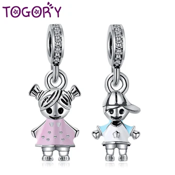 

2Pcs/Lot Romantic Boy & Girl Charm Pendant Beads Fits Original Brand Bracelets Necklaces for Women Jewelry Making 2019 New