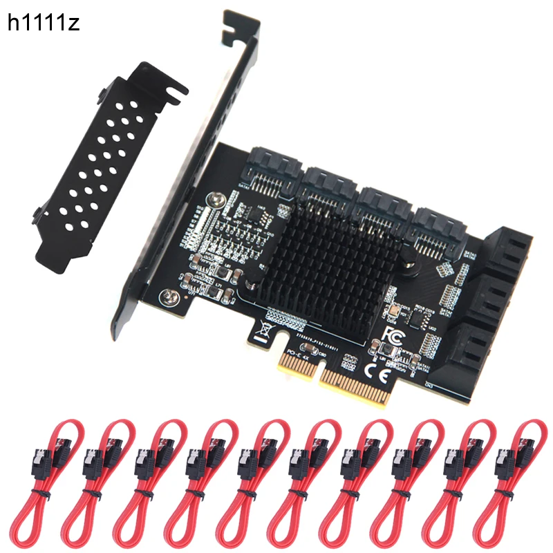 

Chi a Mining PCIe SATA Card 6/10 Port 6Gbps SATA 3.0 PCIe Card Support 10 SATA3.0 Devices Built-in Adapter Converter For Desktop