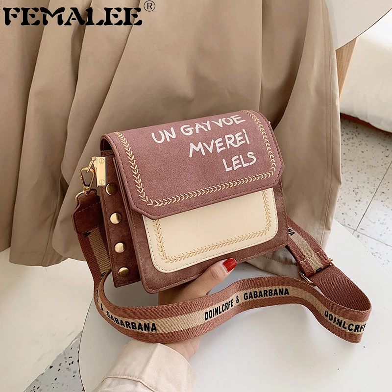 

Scrub Letters Leather Crossbody Bags For Women 2019 Small Messenger Shoulder Bag Lady Chain Handbags and Purses Rivet Hand Bag