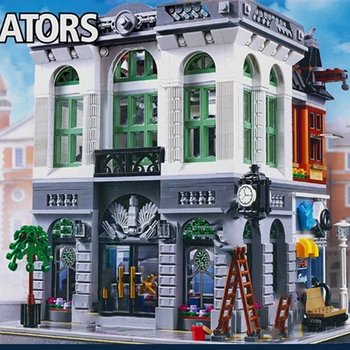 

Creator Expert Technic City Street European Houses Bank Building Bricks Gift for Kids Architecture Building Blocks