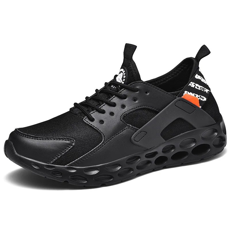 

Spring Summer New Style Large Size MEN'S SHOES Pu Light Bottom Anti-slip Hollow out Mesh Fly Woven Men Running Shoes