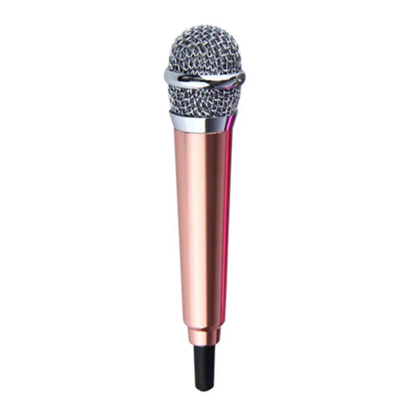 Rose gold 4 цвета микрофон KTV Караоке мини микрофон для сотового телефона портативный 3,5 мм стерео студия ноутбук Настольный ПК 5,5 см* 1,8 см маленький размер - Цвет: Rose gold