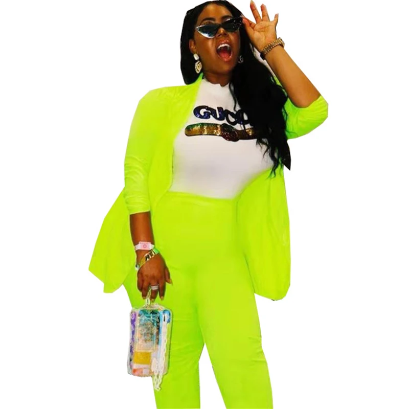 V Neck Casual Office Blazer Pants Suit 