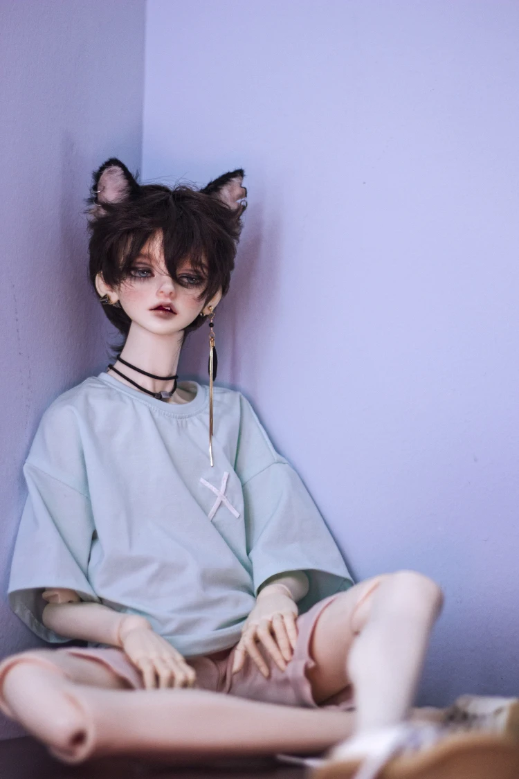 BJD кукольная одежда для 1/3 1/4 MSD DD размер с принтом сзади силуэт свободная облегающая футболка с 2 цветами для кукольных аксессуаров - Цвет: Light green