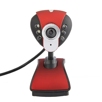 

New USB 2.0 Webcam HD PC Camera Web Cam Desktop Web Camera Microphone High Definition With Mic Microphone 6 LED Lights