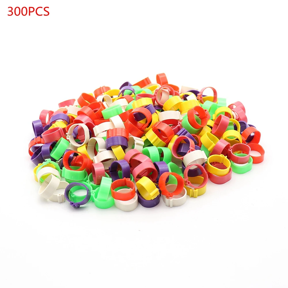 

300pcs 16mm Poultry Foot Ring Chicken Duck Goose Birds Feeding Supplies 6 Colors