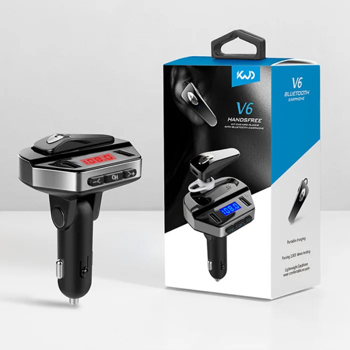 Bluetooth FM передатчик Наушники автомобильный комплект аудио mp3-плеер с двойным USB зарядным устройством GK99