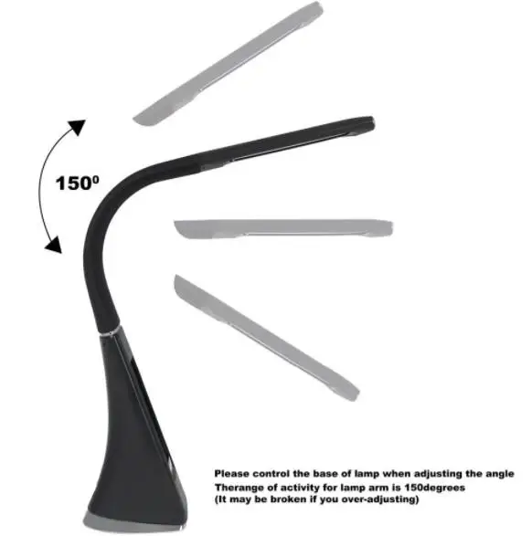 Tanie Gęsiej szyi LED biurko lampa dotykowa skórzana jak ściemniająca lampka biurkowa do czytania światło z budzikiem kalendarz wyświetlacz LCD