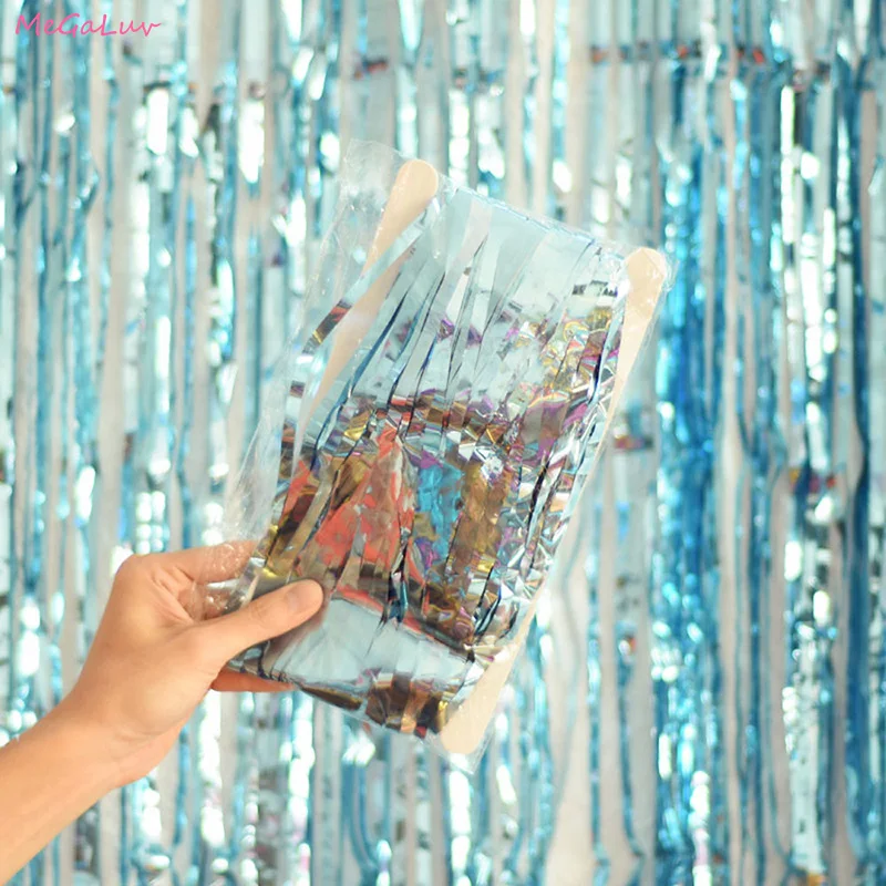 

Bachelorette Party Backdrop Tassel Curtain Mirror Foil Curtain Happy Bitthday Wedding Party Wall Decoration Photo Booth Backdrop