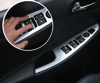 

For Hyundai Tucson 2016-2018 ABS Pearl Chrome Interior Door Window Armrest Cover Buttons Switch Panel Trim Molding Garnish