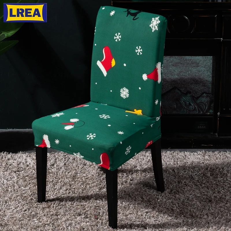 LREA универсальные рождественские украшения в европейском стиле чехлы для стульев домашние гостиничные Интегральные чехлы для стульев