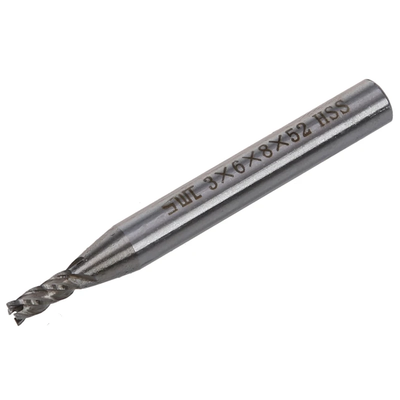 New HSS 4 Flute 3mm x 6mm Shank End Mills