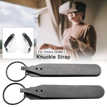 

1pair Easy Install Knuckle Strap Wear Resistant Outdoor PU Leather Non Slip Touch Controller Comfortable For Oculus Quest 2