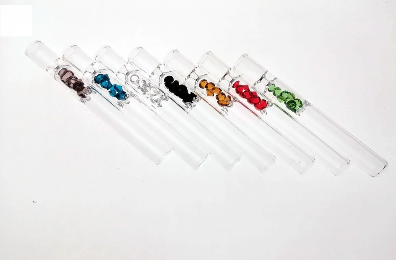 1 Pc Glass Tobacco Tube High Transparent Glass Weed Pipe Color Diamond Series Glass Smoking Pipe Tobacco Holder Random Color