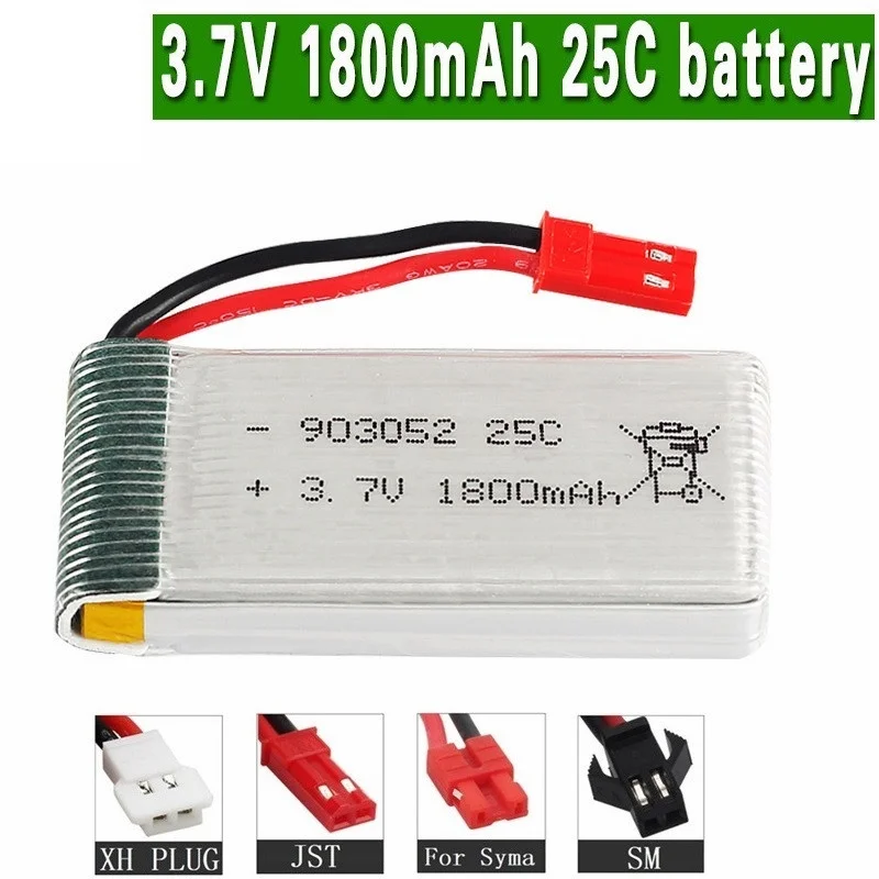 Аккумулятор lipo 1800 мАч 3 7 в для KY601S SYMA X5 X5S X5C X5SC X5SH X5SW X5UW X5UC M18 H5P H11D H11C T64 T04 T05 F28 F29 T56