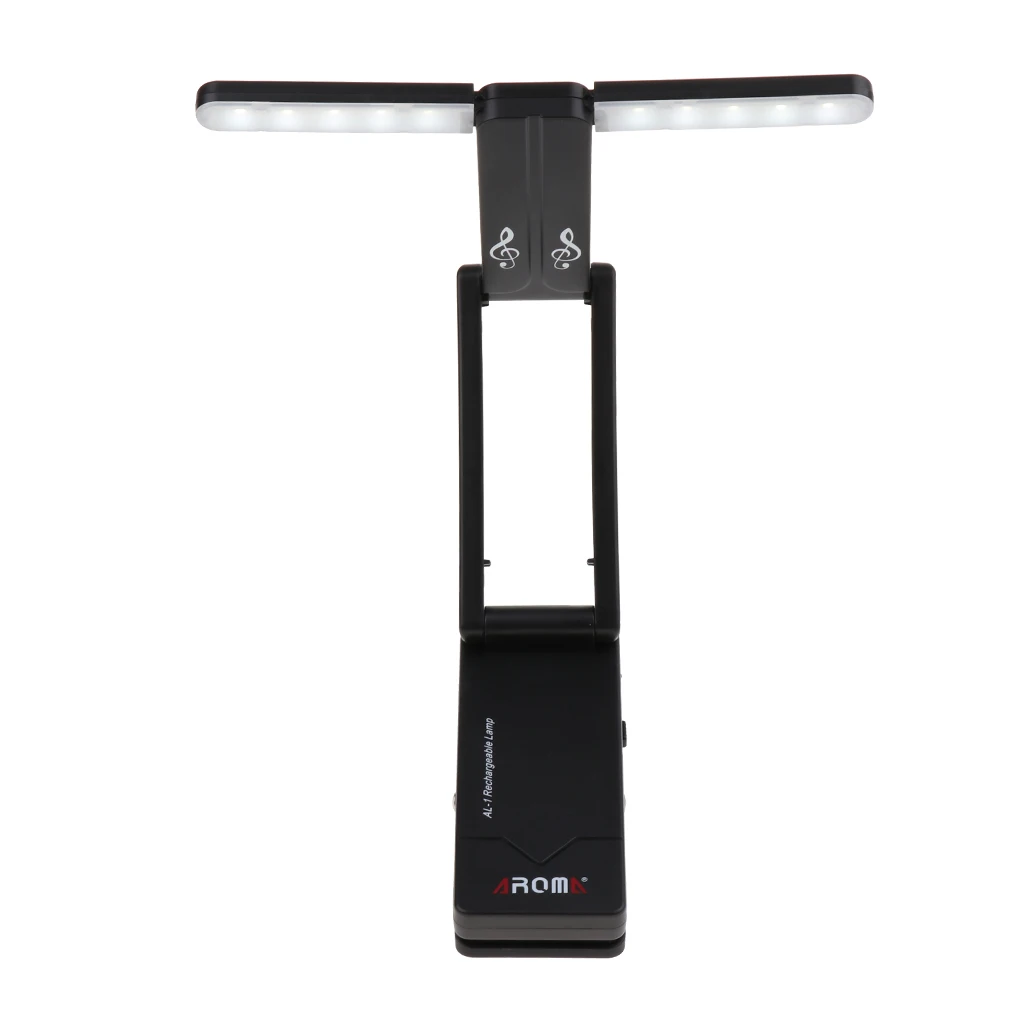 LED Clip-On Orchestra Music Stand Piano with Adapter Rechargeable Light 7.68x0.55inch