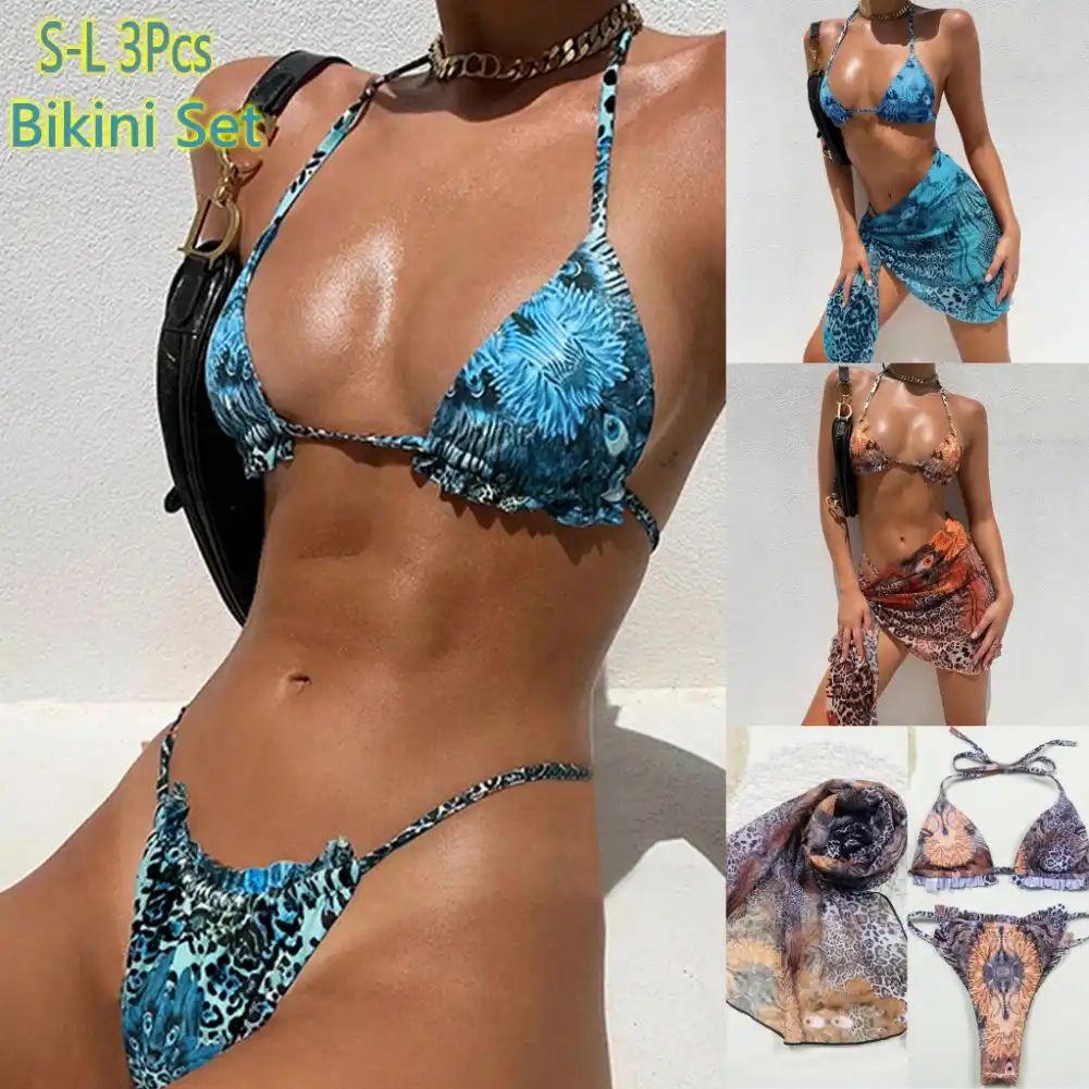 21女性のセクシーな水着3ピーストライアングルトップハイウエストビキニセット ビーチ水泳 Bikini Set Aliexpress