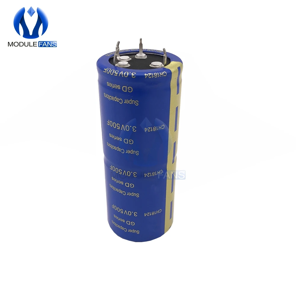 3V 500F 35*88mm сверх яркий конденсатор высокочастотный низкий ESR 4 Pin 3V500F супер конденсатор для Автомобильная стереоколонка батарея