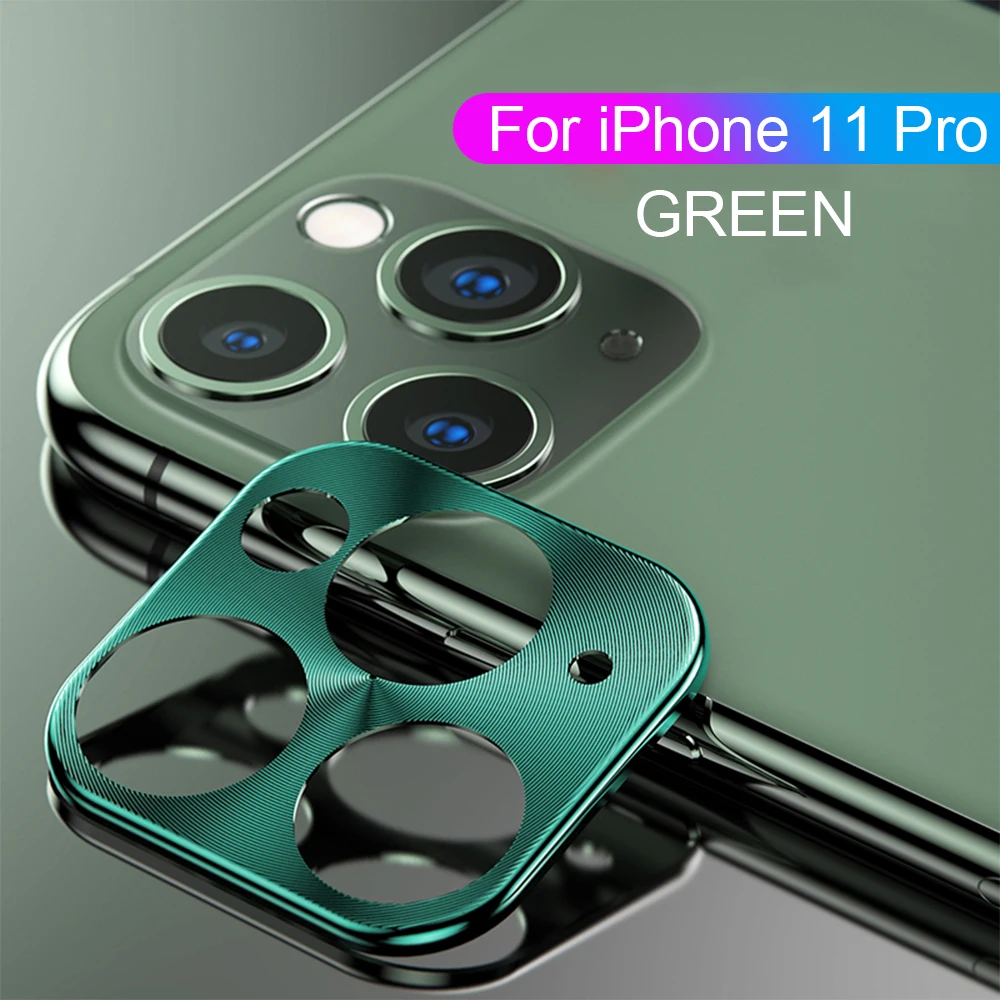 Для iPhone 11 Pro Max защитный чехол для камеры для iPhone 11 11 Pro 11Pro металлическая задняя защита для объектива камеры кольцевая крышка - Цвет: Green