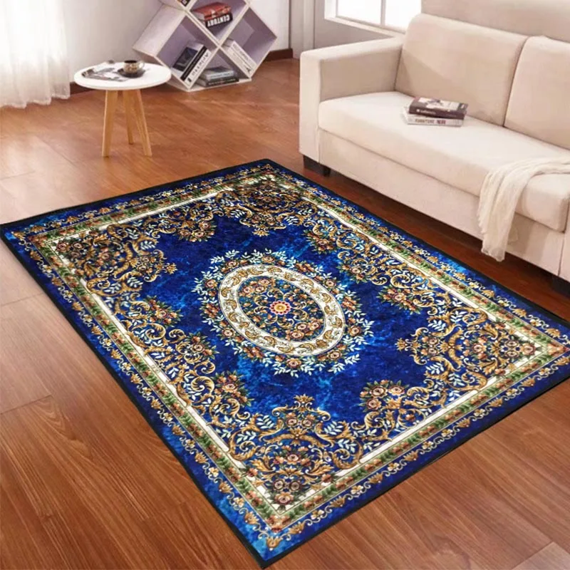 Traditional Pattern Area Rugs Blue Carpet Living Room Bedroom Hallway Floor Mat 