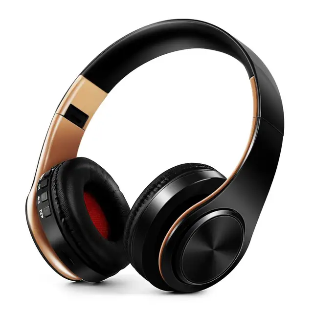 HIFI Stereo Earphones Bluetooth Headphone Music Headset FM and Support SD Card with Mic